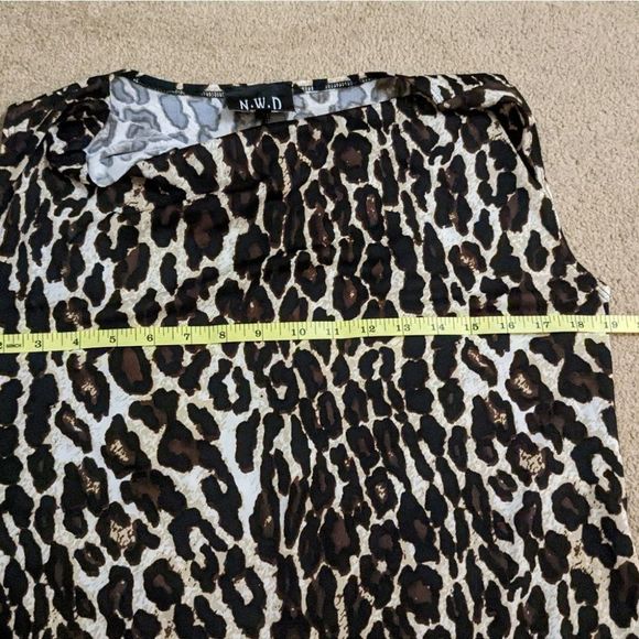 Cheetah Print Blouse Tank Top Cowl Neck size Large - Picture 4 of 6